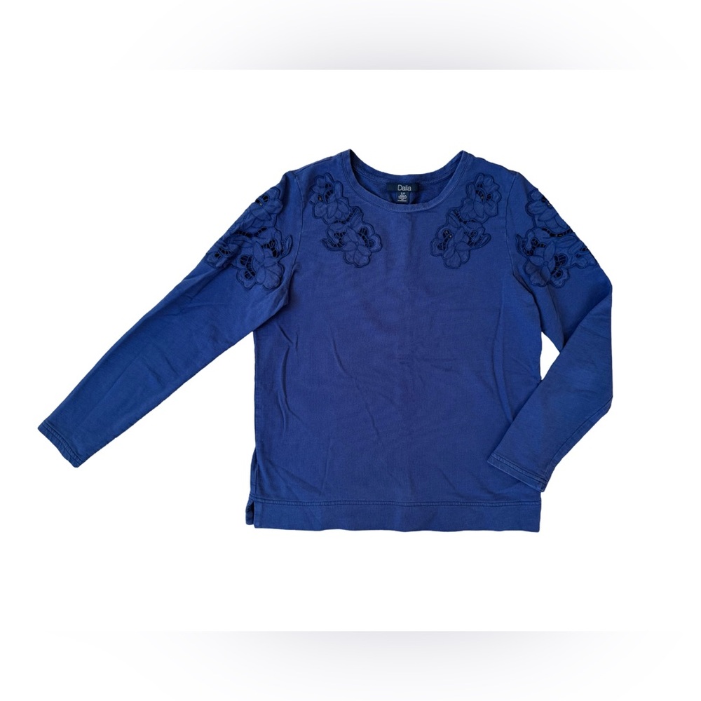 Dalia Navy Blue Cut Out Floral Sweater